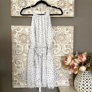 Floral Dress Lace Embroidered Small Papaya